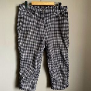 Abacus Women's Black + White Checkerboard Stretchy Golf Pants Size 8